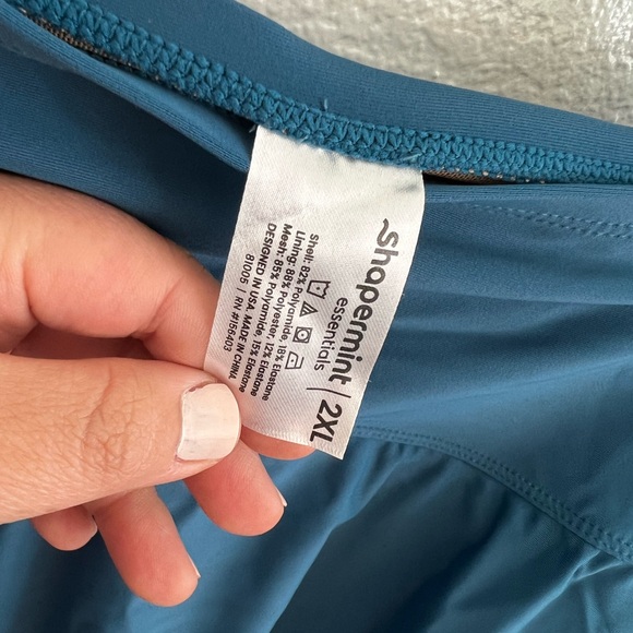 Shapermint, Essentials High Waisted Full Coverage Swim Skirt, 2XL, Ocean Blue - Picture 3 of 3